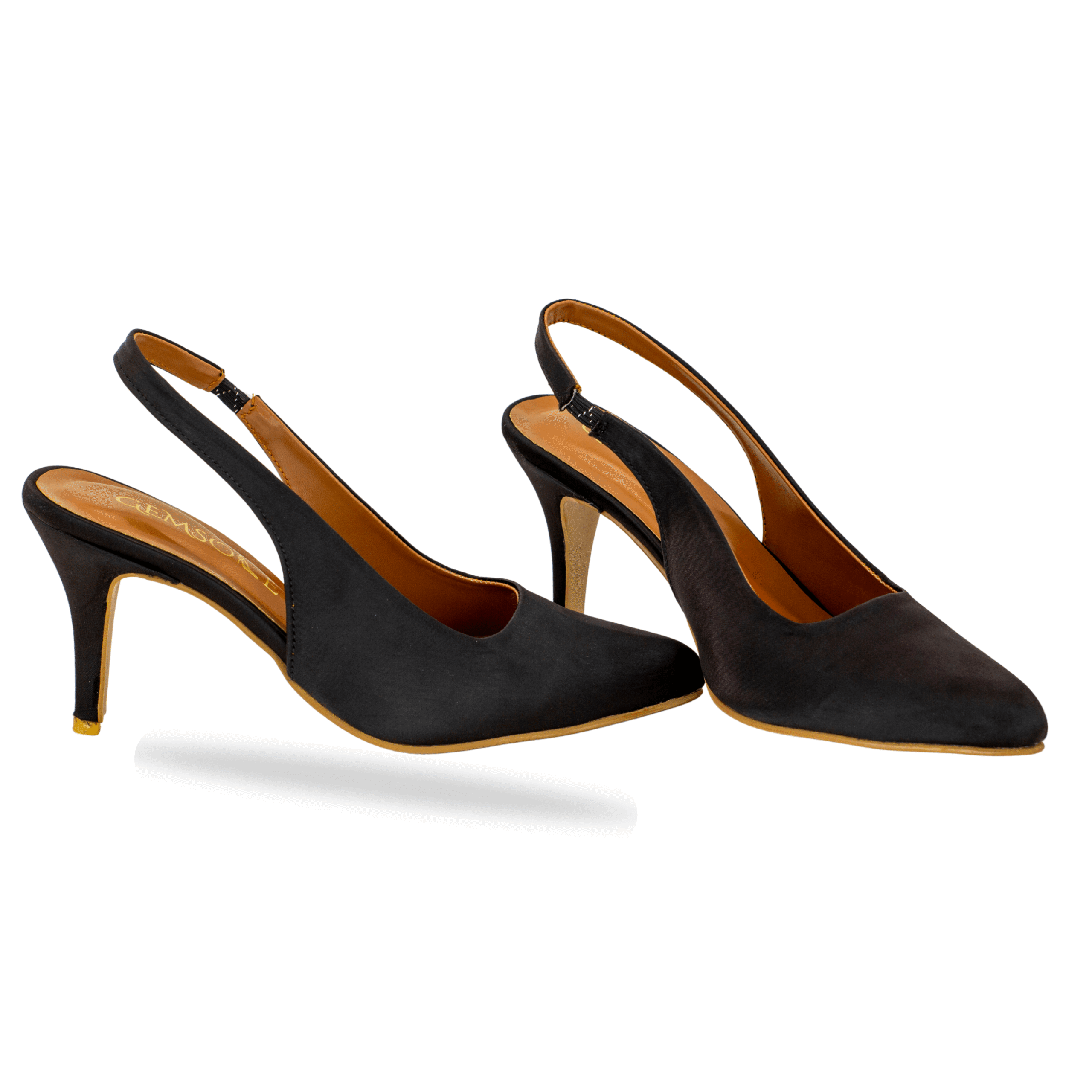 Black Pointed Sling Heels - Image 2