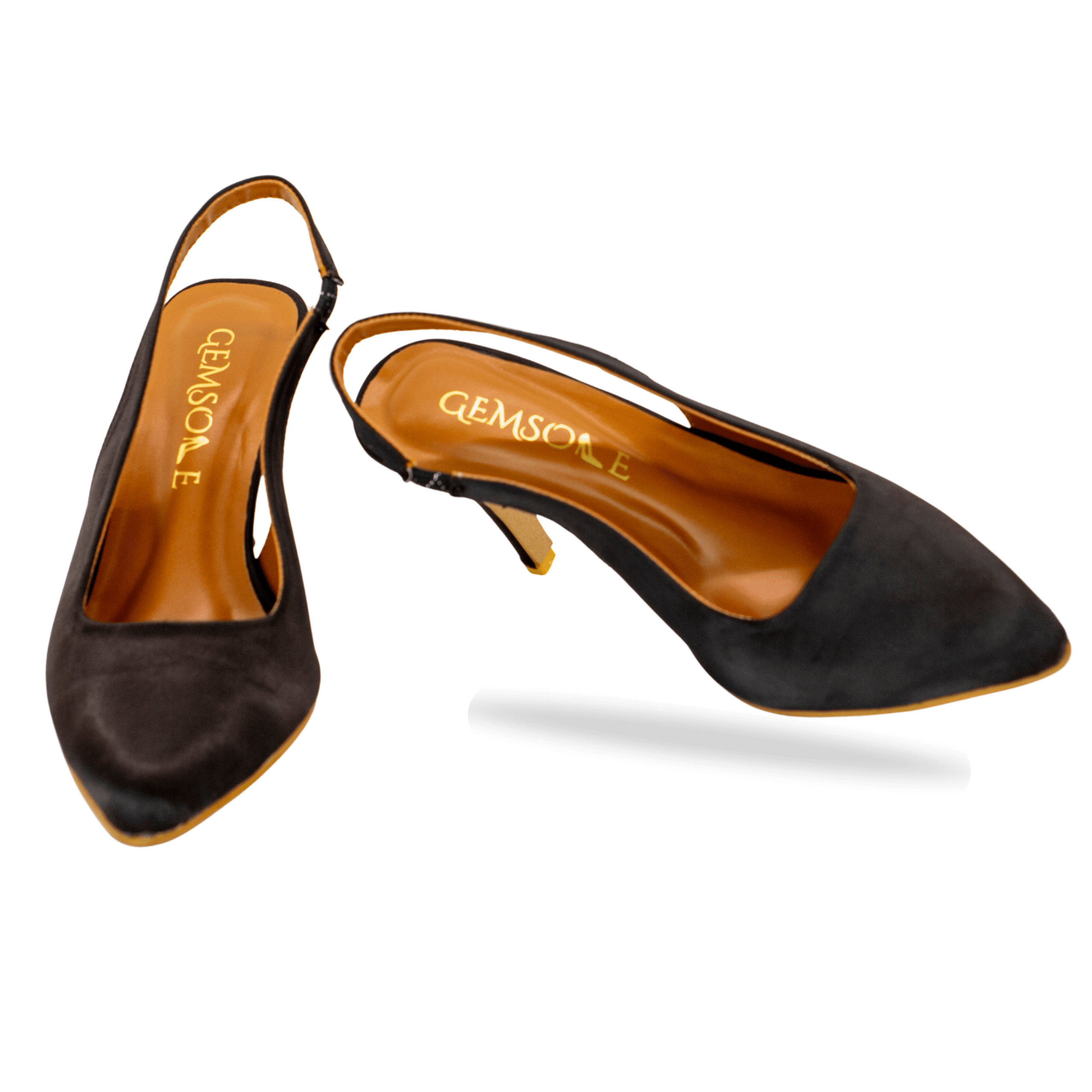 Black Pointed Sling Heels - Image 3